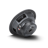 Back view of the Rockford Fosgate 10-inch subwoofer, showcasing the magnet, wiring terminals, and overall design, not installed in an enclosure