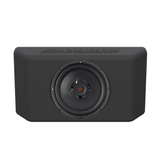 Front view of the JK/JKU & JL/JLU subwoofer tailgate enclosure with JBL speakers installed, displayed on a plain background