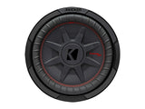 Front view of the Kicker CompRT 10-inch subwoofer, displaying the speaker grille and design, not installed in an enclosure
