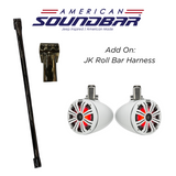 Kicker 8" Wakeboard Tower Speakers- White Marine Speakers American SoundBar with JK Jeep Roll Bar