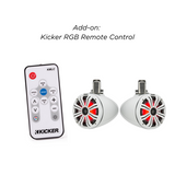 Kicker 8" Wakeboard Tower Speakers- White Marine Speakers American SoundBar with Kicker RGB Remote Control