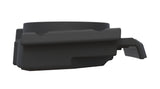 Side view of the JK/JKU Jeep 10-inch American SoundBar enclosure without speakers, showing cut-out holes for 4 speakers, 2 tweeters, and 2 compression drivers on a white background