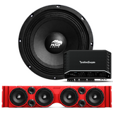 TJ American SoundBar "ASB Audio" Kit TJ Package American SoundBar Red Rockford Fosgate R2 750 Watt 5-Channel No Lights
