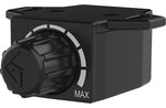 Close-up of the mono bass knob for the Rockford Fosgate R2-500X 1-Channel Mono Amplifier.