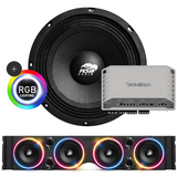 TJ American SoundBar "ASB Audio" Kit TJ Package American SoundBar Black Rockford Fosgate M2 MARINE 750 Watt 5-Channel RGB LED 8" Ring Light Kit