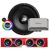 TJ American SoundBar "ASB Audio" Kit TJ Package American SoundBar Red Rockford Fosgate M2 MARINE 750 Watt 5-Channel RGB LED 8" Ring Light Kit