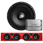 TJ American SoundBar "ASB Audio" Kit TJ Package American SoundBar Red Rockford Fosgate PM MARINE 400 Watt 4-Channel No Lights