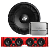 TJ American SoundBar "ASB Audio" Kit TJ Package American SoundBar Red Rockford Fosgate PM MARINE 400 Watt 4-Channel No Lights