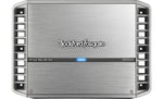 Top view of the Rockford Fosgate Marine 4-Channel Amplifier, designed for marine and Jeep Wrangler audio systems.
