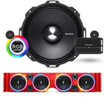TJ American SoundBar "Rockford Fosgate" Kit TJ Package American SoundBar Red Rockford Fosgate 4-Channel RGB LED 8" Ring Light Kit