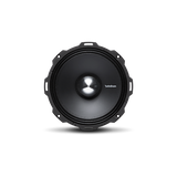 Front view of a single Rockford Fosgate speaker from the JK/JKU Rockford Fosgate Kit.