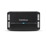 Front view of the Rockford Fosgate 4-Channel Prime 500 Watt R2-500X4 amplifier, part of the JL/JLU/JT Jeep American Soundbar Rockford Fosgate Kit.