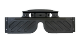 Top view of a black JK/JKU American SoundBar with 4 installed speakers and a mesh grill, part of the Rockford Fosgate Kit.